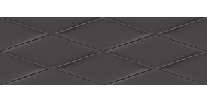 Vegas Плитка настенная рельеф черный (VGU232) 25x75 Cersanit