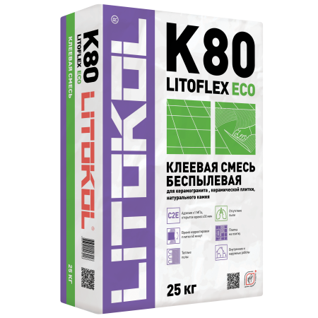 LITOFLEX К80 ECO клеевая смесь беспылевая 25kg Litokol