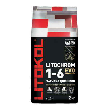 LITOCHROM 1-6 EVO LE.130 Серый 2kg,Al.bag Litokol