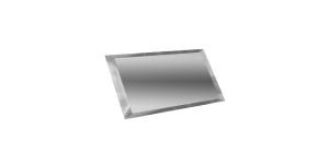 Прямоугольная зеркальная серебряная плитка с фацетом 10мм ПЗС1-01 - 240х120 мм/10шт Дст