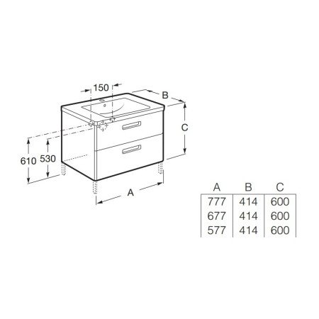 THE GAP ORIGINAL модуль для раковины 800 мм, белый матовый, плёнка Roca