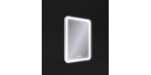 Зеркало LED 050 design pro 55x80 с подсветкой хол. тепл. cвет часы с антизапотеванием прямоугольное Cersanit