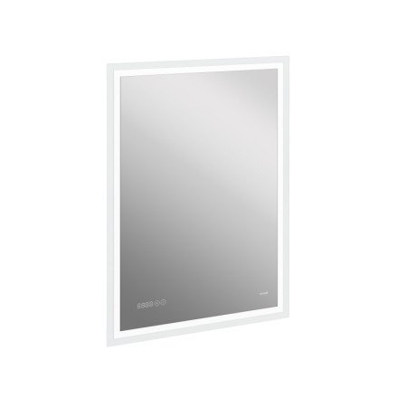 Зеркало LED 080 design pro 60x85 с подсветкой часы с антизапотеванием прямоугольное Cersanit