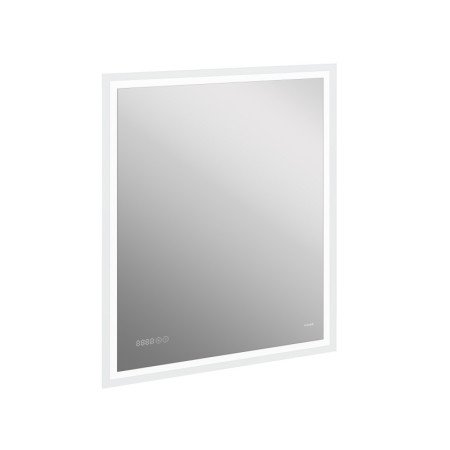 Зеркало LED 080 design pro 70x85 с подсветкой часы с антизапотеванием прямоугольное Cersanit
