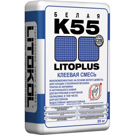 LitoPLUS K55 EVO клеевая смесь белая 25kg Litokol